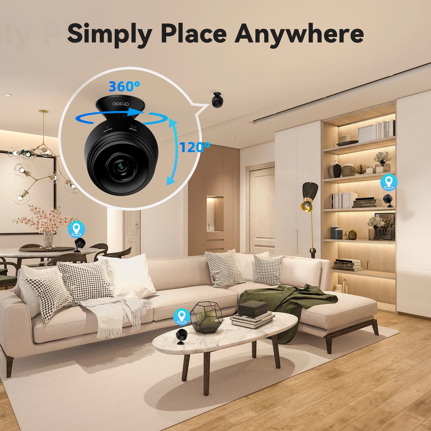 Indoor Security Camera, 1080P Clear Night Vision, Home Surveillance Camera, Wireless Small Camera for Home Security Monitoring, Black